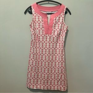 New York & Company Pink and White Shift Dress